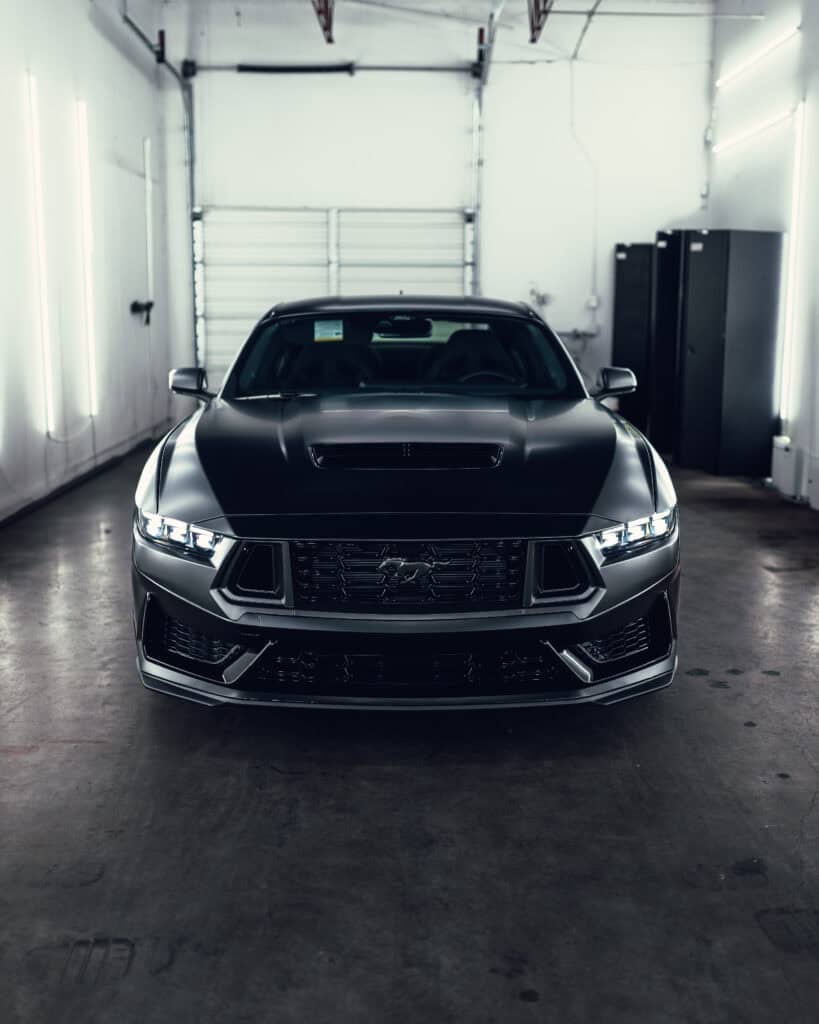 Ford Mustang Dark Horse in the Morales Autoworks shop